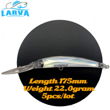 跨境直供路亚硬饵本体假饵长舌板铅笔仿生饵白胚175mm22g