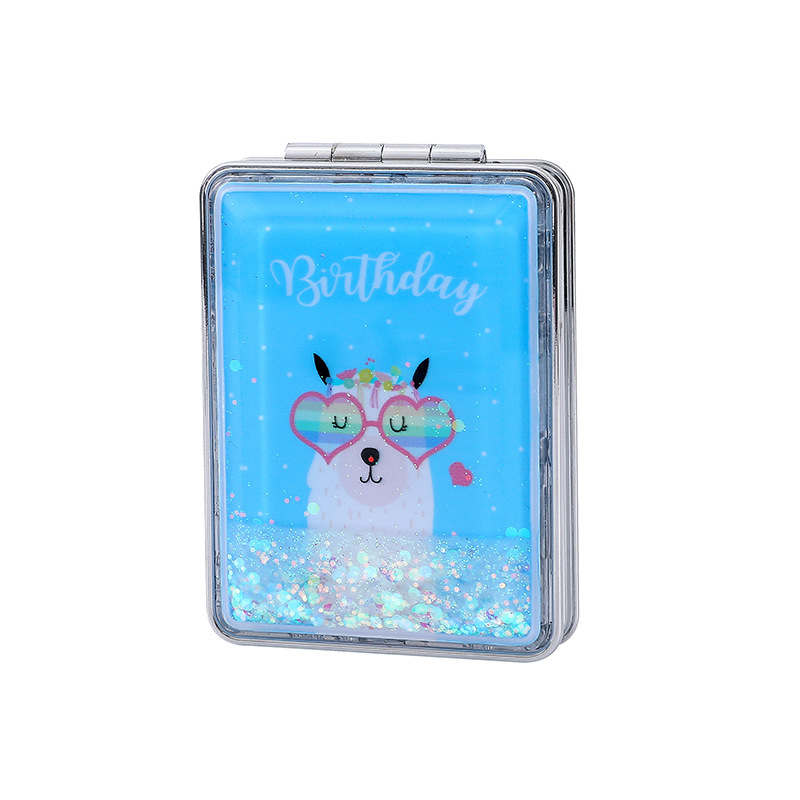 Cartoon double-sided folding handheld rectangular small mirror