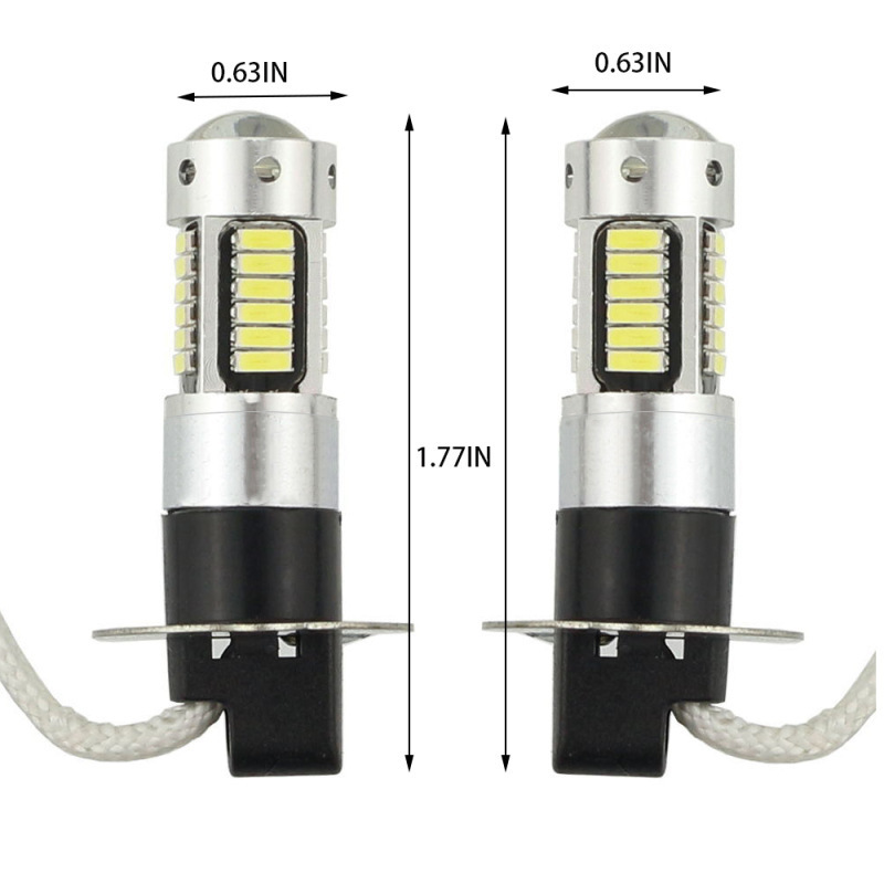 Car LED front fog lamp H1 H3 4014 30SMD rear fog lamp 880 881 anti-fog lamp T10 shows width