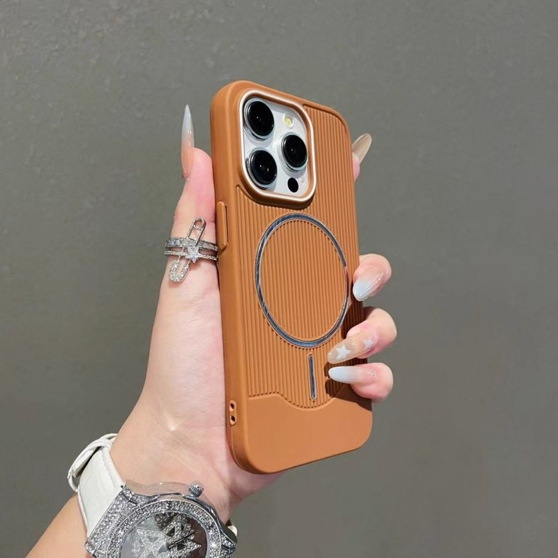 新款瓦楞磁吸手机壳适用苹果16promax手机壳iphone17全包14软壳15|undefined