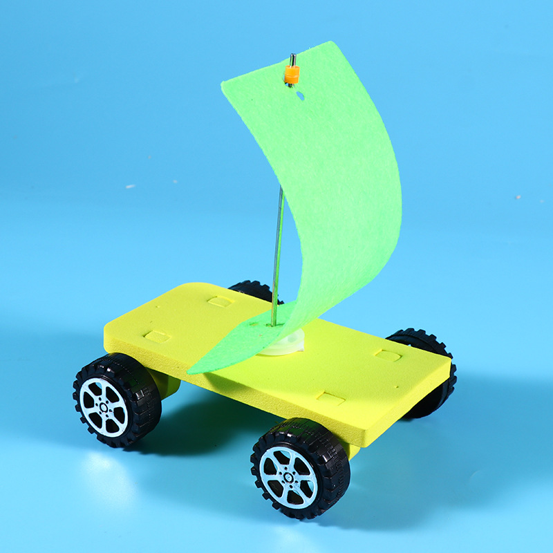 풍력 자동차 DIY 수공예 과학 소형 제작 키트 초등학교 과학 환경 친화적 에너지 실험 교육용 세트 재료