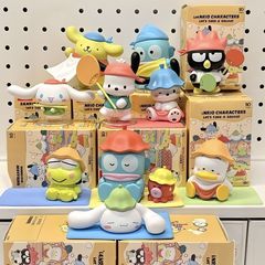 サンリオ 一緒にサウナシリーズ ブラインドボックス 醜い魚 シナモンドッグ パチャドッグ トレンディなおもちゃ人形 デスクトップ装飾品 ギフト