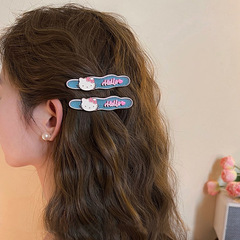 韓国デニムブルー KT 猫ヘアピン女性用かわいい多用途サイドクリップ 2025 新しいハイエンドカモノハシクリップ前髪クリップ