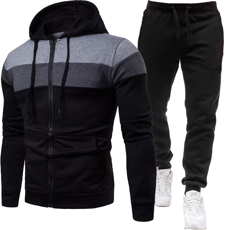 Autumn and Winter New Three-Color Zip-Up Hoodie Sweatshirt Set for Men, Sporty Casual Loose Fit Plus Size Men's Clothing Autumn and Winter New Three-Color Zip-Up Hoodie Sweatshirt Set for Men, Sporty Casual Loose Fit Plus Size Men's Clothing