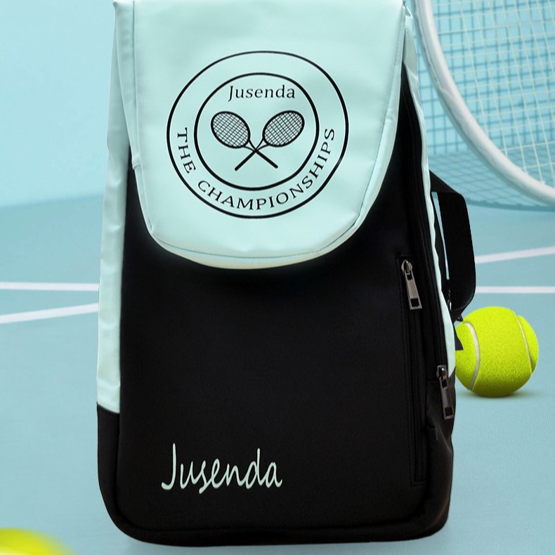 Jusenda Tennis Racket Bag Large Capacity 2-3Pcs Tennis Backpack Badminton Squash Racquet Bag with Independent Shoe Bag