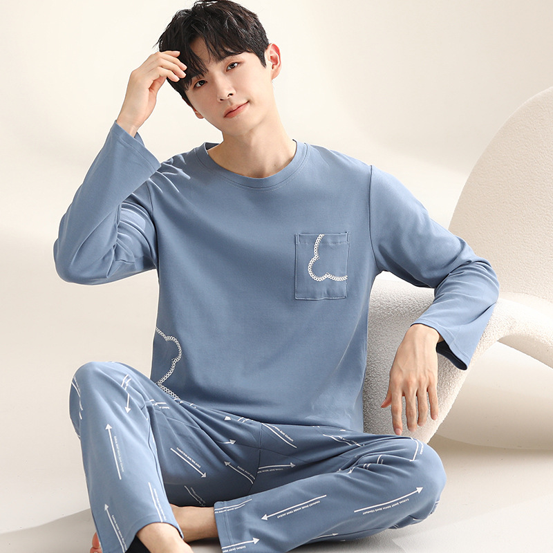 Y6821 순면 남성용 라운드 넥 긴팔