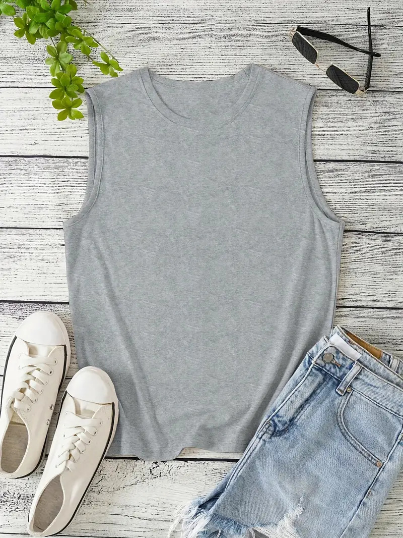 Canotta donna girocollo senza maniche versatile top estivo_voghion.com