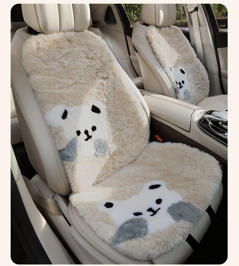 Wholesale Winter Warm Plush Car Seat Cushion Wool Thickened Encrypted Three-Piece Set Single Piece Office Seat Cover Cushion Generation