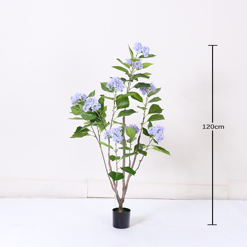 Simulación de plantas verdes, sensación avanzada, hortensias, árboles falsos, plantas en macetas, decoración de sala de estar de interior, plantas falsas, decoración del hogar de piso