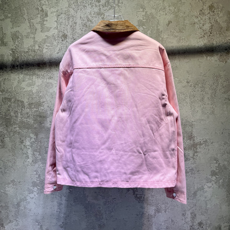 正确版本原标驴家联名款 FW25秋冬新款粉色工装牛仔夹克 棉衣男女|undefined