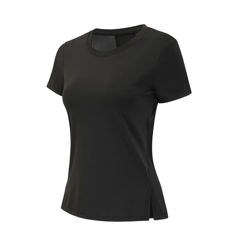 2023 primavera y verano nueva ropa de fitness de manga corta para mujer Camiseta deportiva de malla hueca ropa de yoga sexy suelta en stock