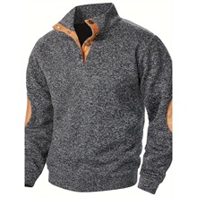 H 71377 Knitted Joint Patchwork Jacquard Sweatshirt �����Ứ