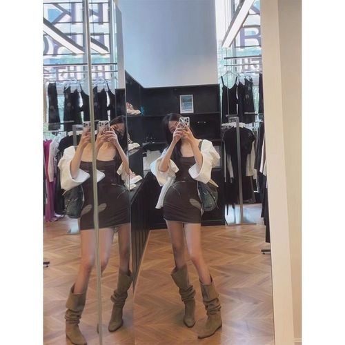 Women's New Wide Leg Long Boots, Round Toe, Flat Heel, Faux Fur Material, Straight Leg Design, European and American Style Boot