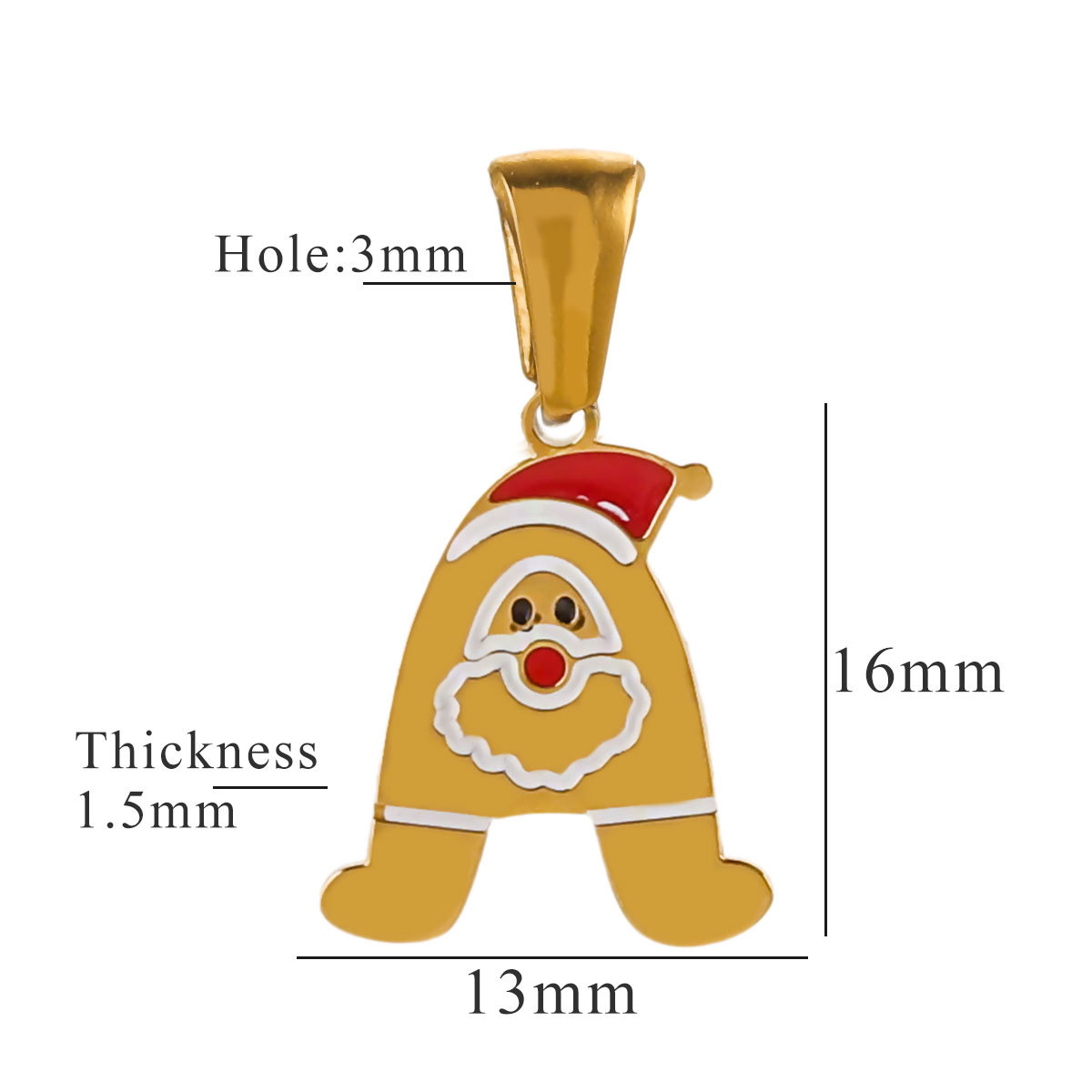 Acero inoxidable Navidad 18K titanio acero letras personalidad Santa adorable moda moda moda DIY joyas colgantes