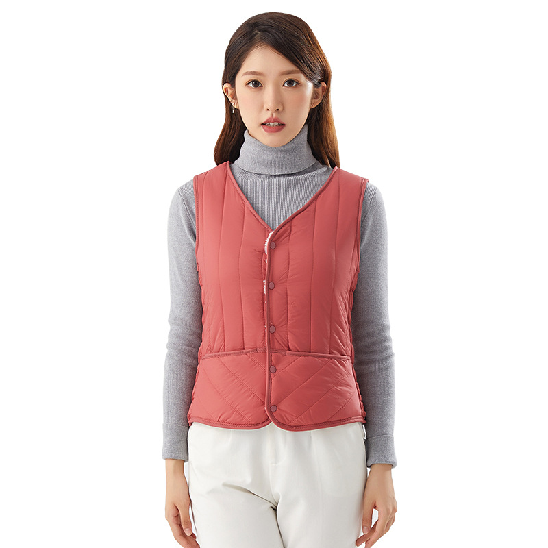 Women's Winter Warm Extra-large Thickened Fleece-lined Middle-aged and Elderly Women's 8703 Fleece Wool Cotton Vest