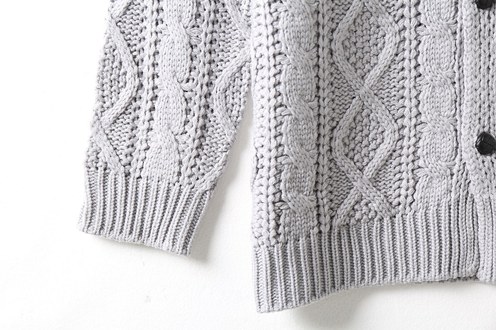Vêtements pour hommes européens et américains nouveaux pulls pour hommes station indépendante cardigan explosif rechargement manches longues col montant câble jacquard décontracté_voghion.com