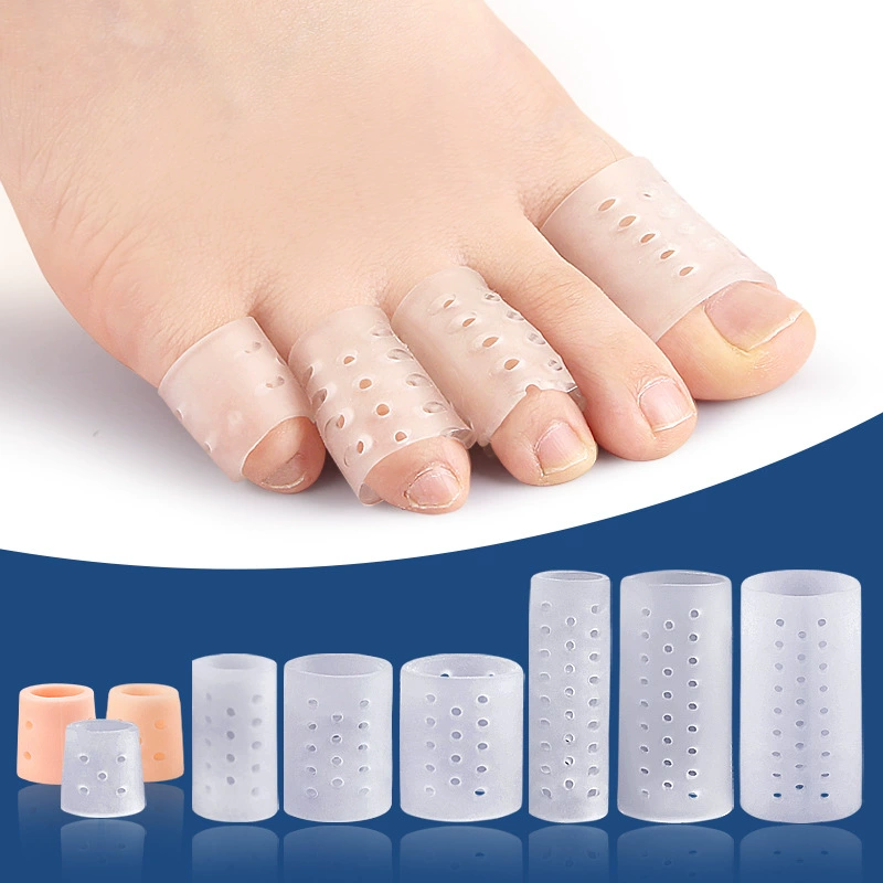 Двойные накладки на каблуки с отверстием для пальцев, мягкие, износостойкие, дышащие, из силиконовой резины (SEBS), защищающие пальцы ног.