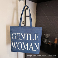 泰国小众设计新款字母时尚刺绣女包斜跨手提托特包可爱单肩条纹包