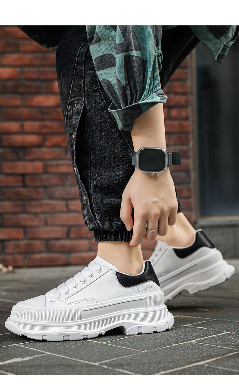 p9Shoes pour hommes automne nouvelles chaussures de sport décontractées pour hommes chaussures basses en cuir plate-forme à semelles épaisses baskets pour hommes Mc Queen chaussures blanches_voghion.com