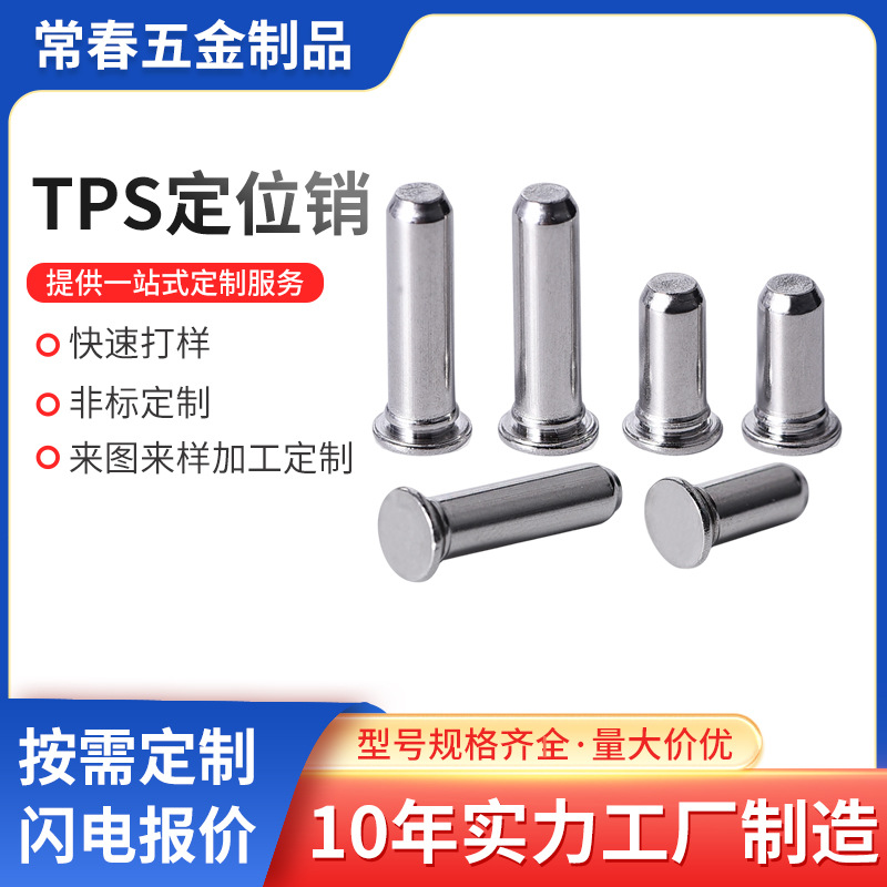 冷墩304不锈钢定位销钉TPS-3/4/5/6导向销压铆销钉圆柱销实心固定