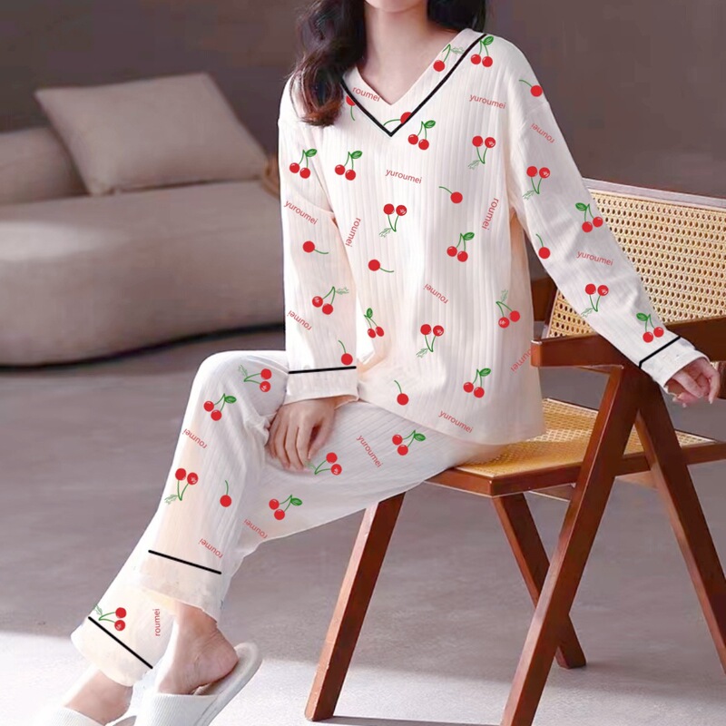 Women's Pajamas 2024 New Cotton Spring and Autumn Autumn Home Clothes Women's Fragrant Spring and Autumn Long Sleeve Cute Outer Wearing