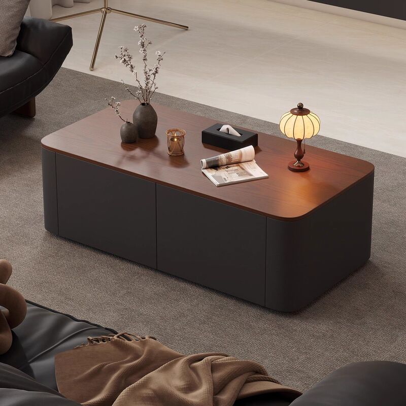 Italian-Style Light Luxury Floor-Standing Coffee Table for Living Room, Small Apartment, Storage, High-End Rectangular Home Coffee Table, 2025 New Model Italian-Style Light Luxury Floor-Standing Coffee Table for Living Room, Small Apartment, Storage, High-End Rectangular Home Coffee Table, 2025 New Model