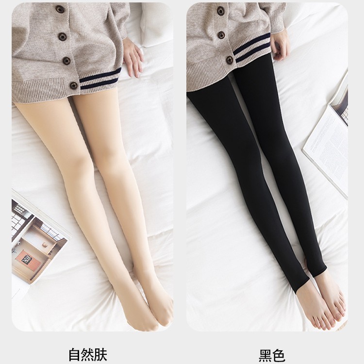 加厚加绒打底裤秋冬 女 显瘦光腿连裤袜仿锦纶大码保暖一体裤批发|undefined