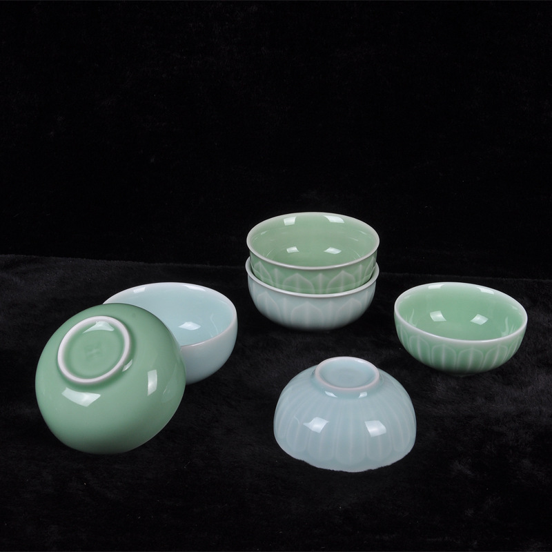 Seasoning Bowl Longquan Celadon Small Rice Bowl Household Vinegar Bowl INS Chinese Simple Dip Bowl Individual Dip Bowl Tableware