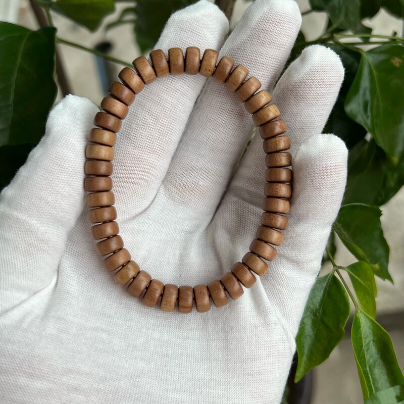 Indian Mysore Laoshan Sandalwood Pill Beads Single Circle Buddha Beads Bracelet Factory Direct Sales Men's and Women's Buddha Beads Accessories