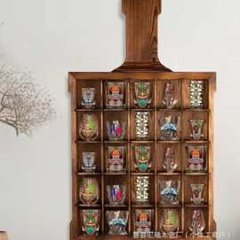 木制壁挂式酒杯收纳架墙面分格酒杯收藏架威士忌玻璃杯置物架