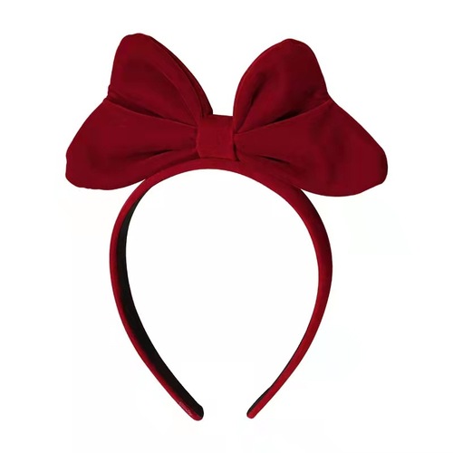 New Year Velvet Butterfly Bow Hair Clip Autumn/Winter Red Plush Hair Pin Korean Style Sweet and Cute Large Hair Ring Headband