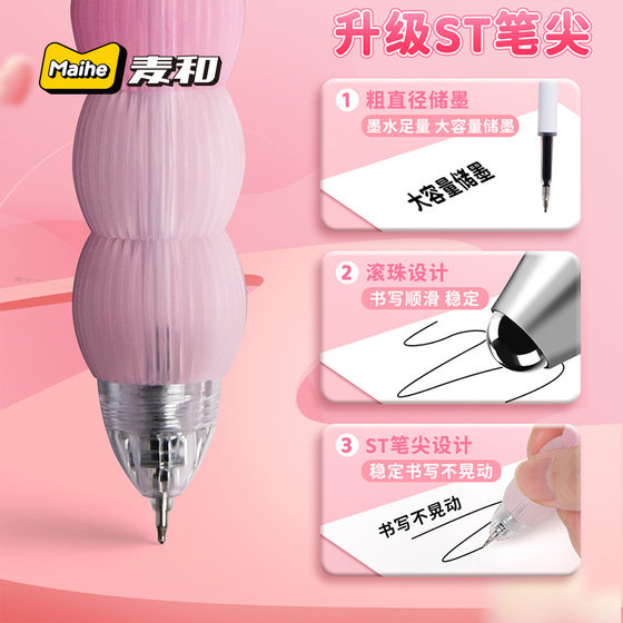 Taco Gradient Negative Gel Pen ST Pencil Press Quick Dry Test Pen Smooth Decompression Brush Pen Black Pen