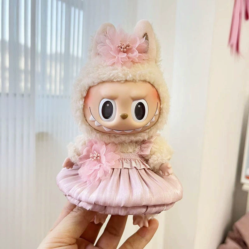 Только одежда] 17см подвеска с слепым ящиком Labubu одежда Labubu кукла детская одежда конус надевания комбинезоны милый и милый