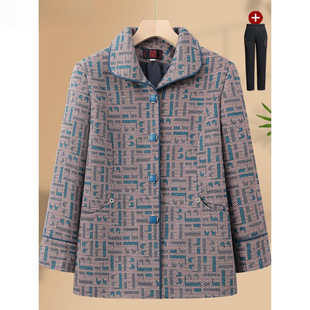 Middle-Aged and Elderly Women's Spring & Fall Outwears 70 and 80 Years Old Grandma's Spring Long-Sleeved Mother's Thin Tops 2025 New Clothes