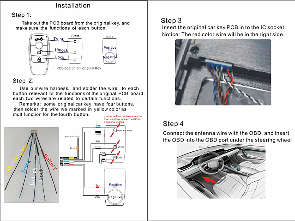 Smart Car Key Upgrade Modification One-Key Start LCD Touch Screen Remote