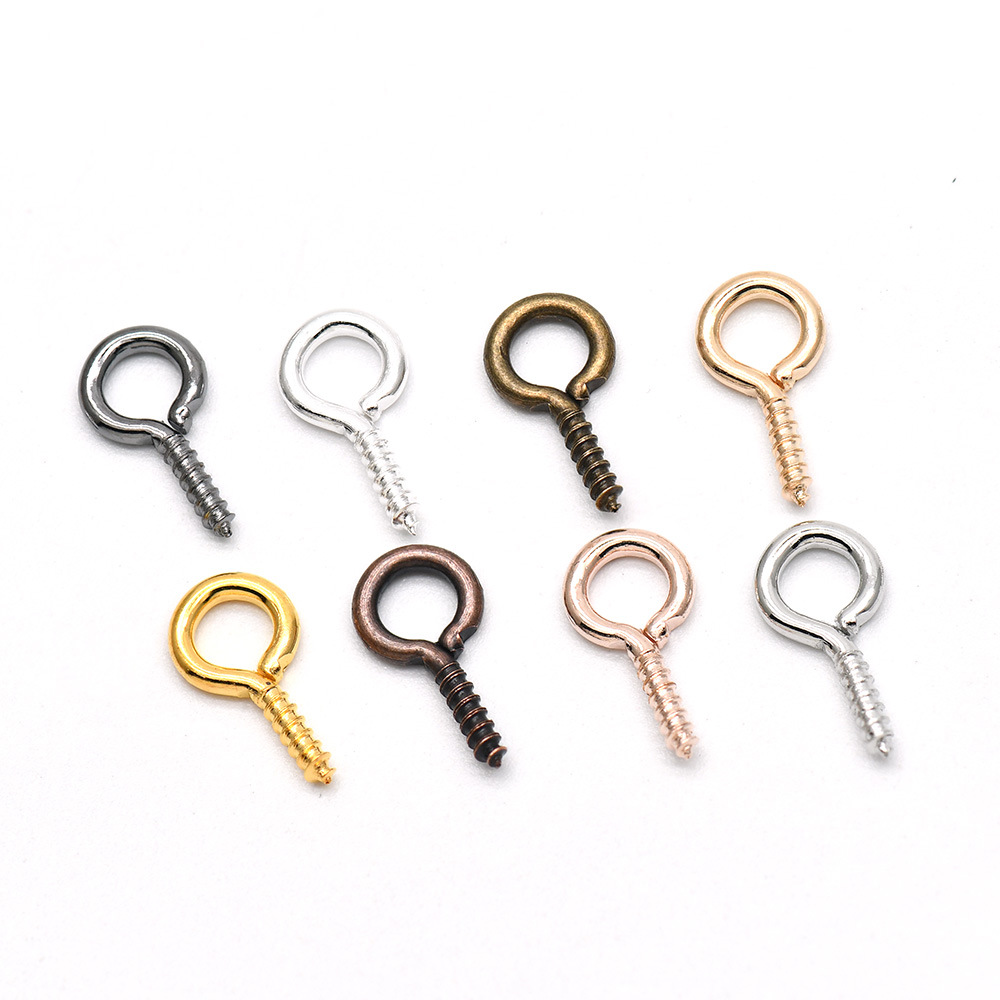 100 unids/pack accesorios de joyería hechos a mano ovejas cuerno uñas autorroscantes tornillo ovejas ojo uñas galvanoplastia oveja ojo aguja