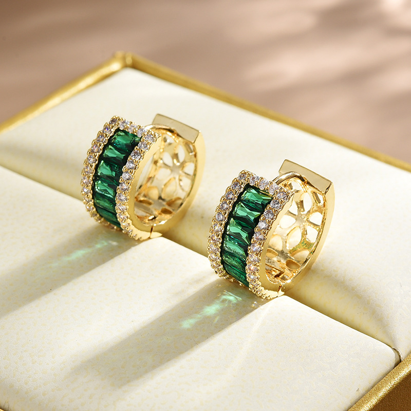 Fashion Geometric Copper Plating Zircon Earrings 1 Pair