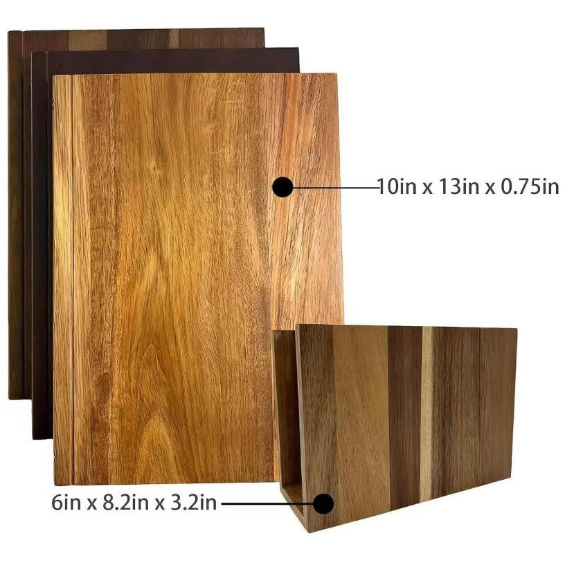 Junta de corte de madera sólida tres piezas juegos de libros de modelado decoración de platos de cocina tablero de corte de verduras cocinado bandeja de filete tablero de corte de madera