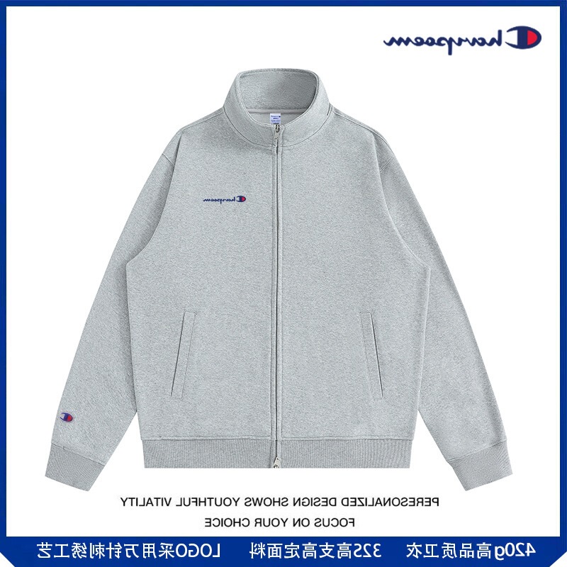 Champion Graffiti Cardigan Sweatshirt Men's 2025 Autumn and Winter New Heavyweight 420g Stand Collar Zipper Trendy Brand Loose Jacket