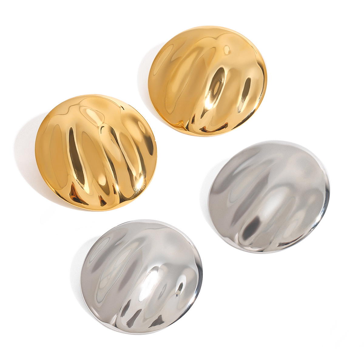 JEDING europa y americana de acero de titanio aretes redondos pendientes nicho de alta calidad pendientes de acero inoxidable joyas pendientes transfronterizos