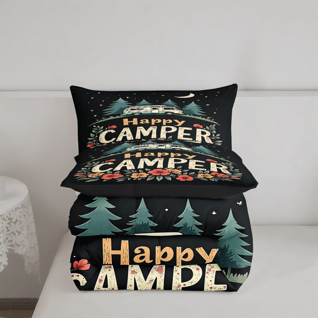 TEMU / JIT tema de camping cómodo impresión digital HD 180gms set de edredón suave suministro directo de fábrica