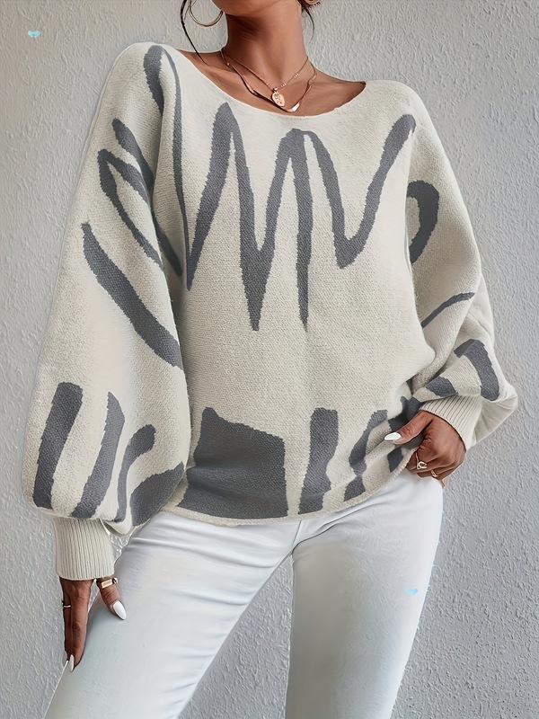 Women's Oversized Knit Pullover Sweater Soft Acrylic Blend|undefined