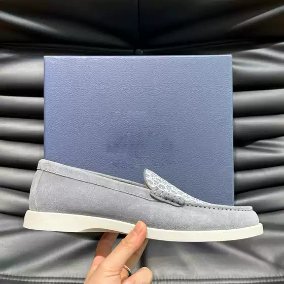 European Men's Shoes 2024 Spring Casual Suede Loafers Slip-On Breathable Comfortable Men's Shoes
