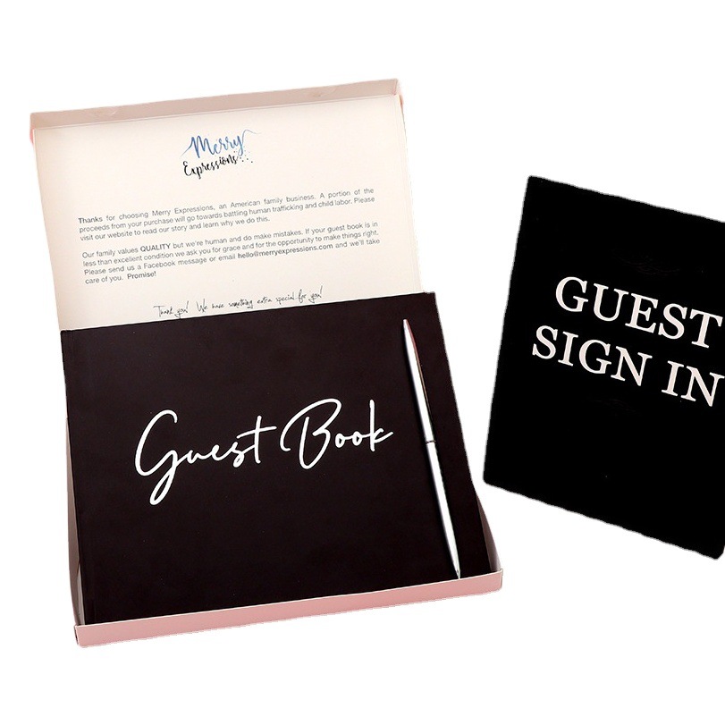 Libro de mensajes Amazon guest book invitado registro Bloc de notas boda invitado registro cuaderno caja de regalo