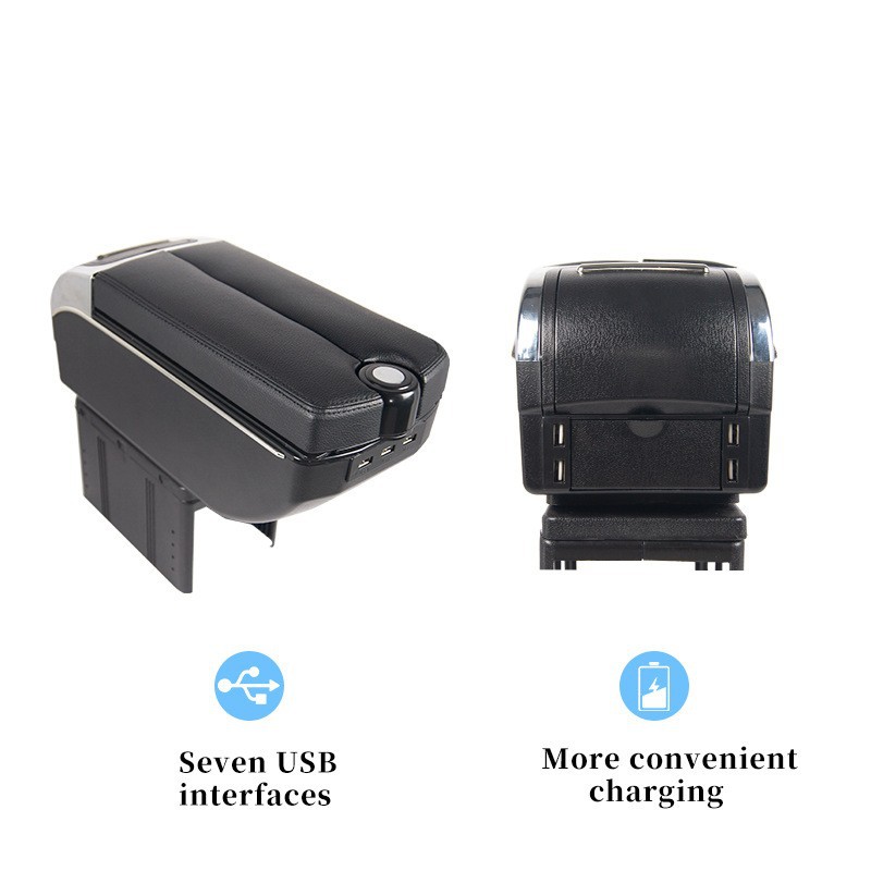 New Car Interior Central Storage Box, Universal Car Armrest Box, Multifunctional Car Armrest Box with USB Port