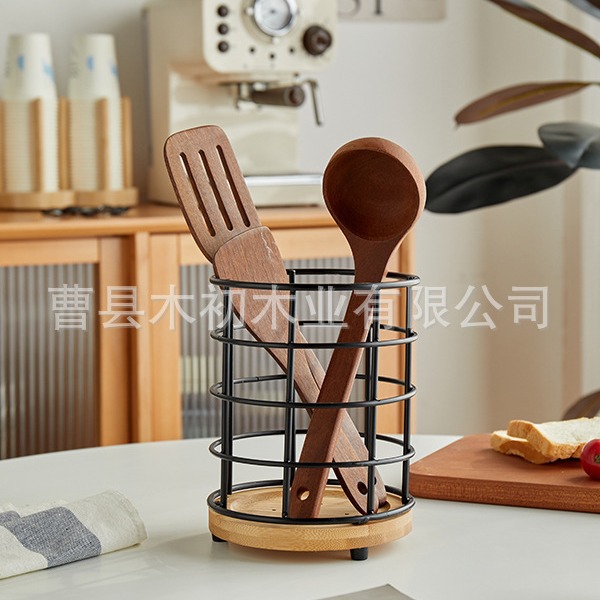 Soporte de pared para cucharas y palillos con drenaje multifuncional