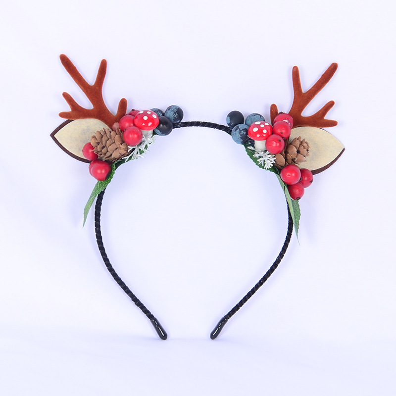 Venta al por mayor astas diadema simulación Berry tocado europeo y americano Navidad niños adultos fiesta regalo divertido diadema