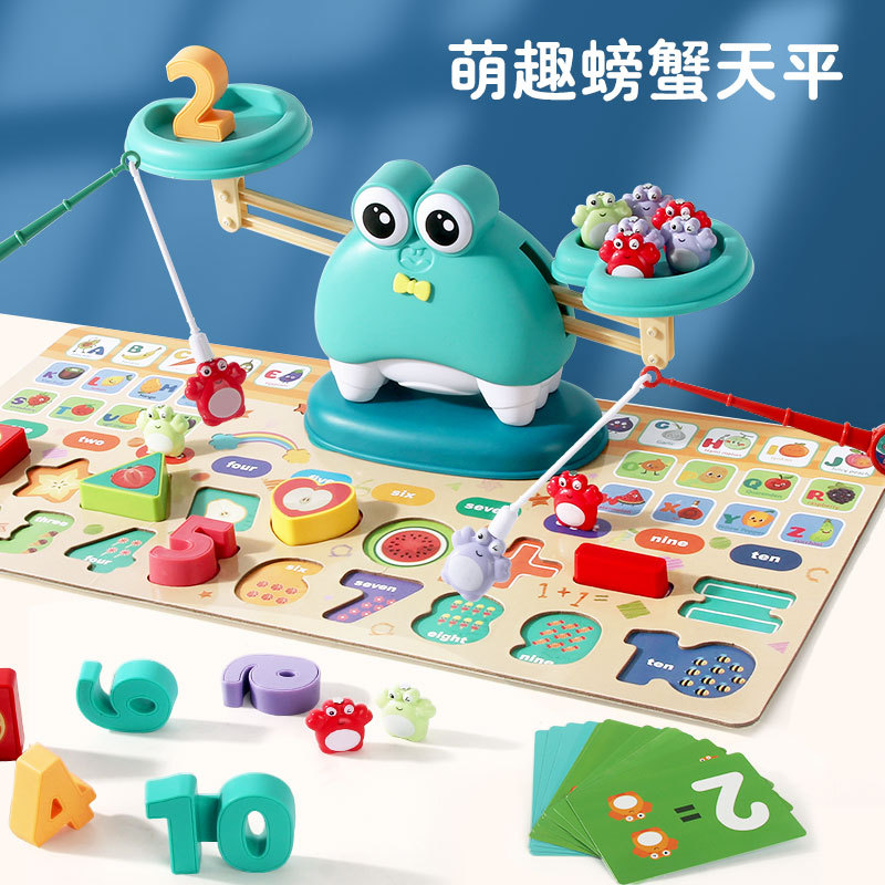 kindergarten children Science and Education number balance Toys mathematics Early education Frog Libra magnetic Go fishing Teaching aids suit