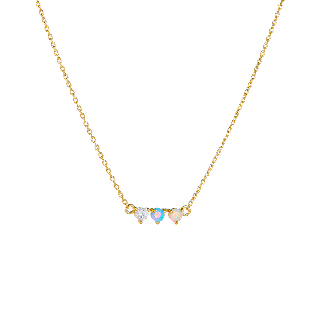 Women's Gender 925 Sterling Silver Round Opal Necklace