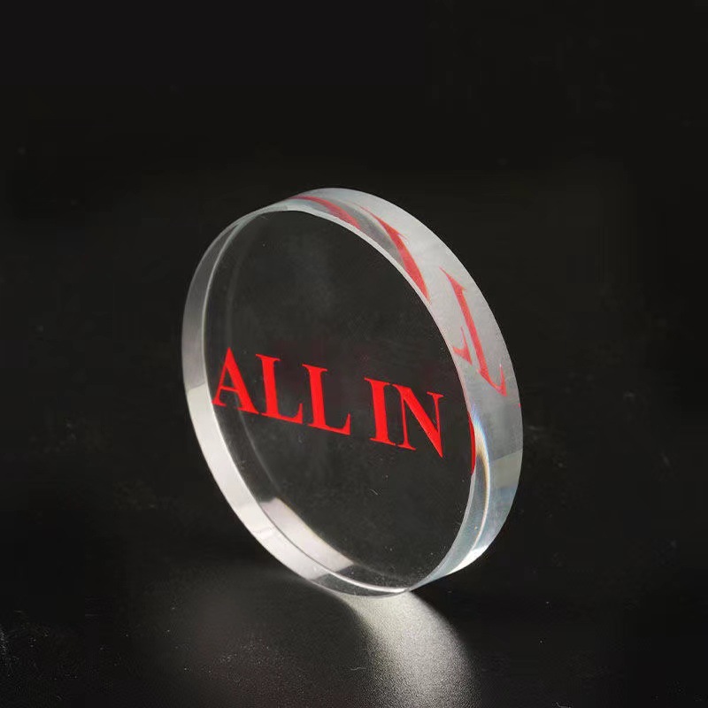 Large Texas poker round high-end acrylic crystal ALL IN banker's position Code pressure card sign
